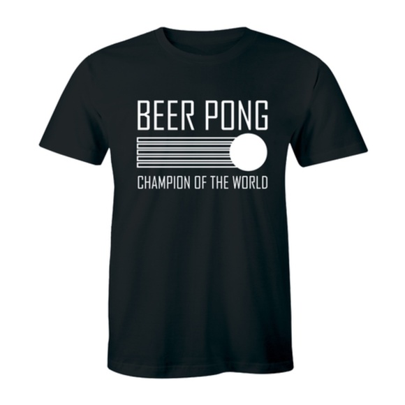 Beer Pong Champion Of The World Drinking T-shirt - Picture 1 of 3